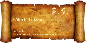 Pákai István névjegykártya